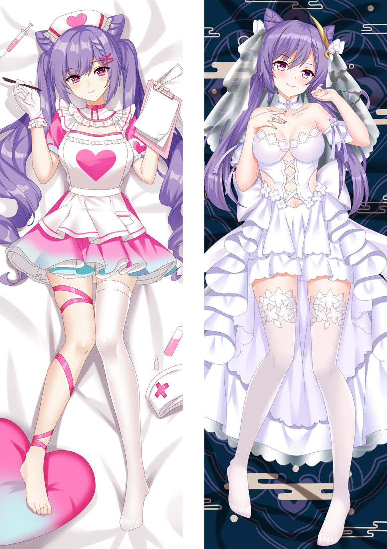 Genshin Impact Keqing Anime Dakimakura Body Pillow Case image 0