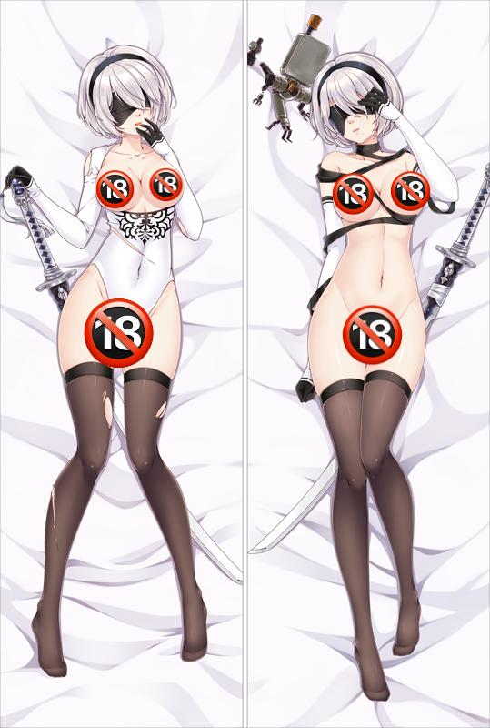 Nier: Automata 2B with Double Sides Zipper To Make Love Anime Dakimakura Pillow Case image 0