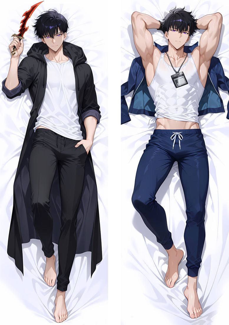 Solo Leveling Sung Jin-woo Anime Dakimakura Body Pillow Cover image 0