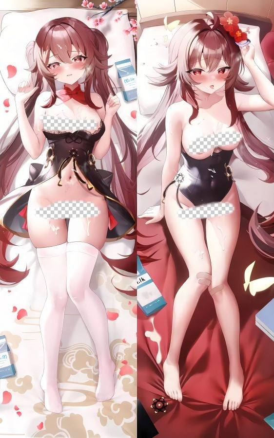 Genshin Impact Hutao Anime Dakimakura Naked Body Pillow Cover image 0