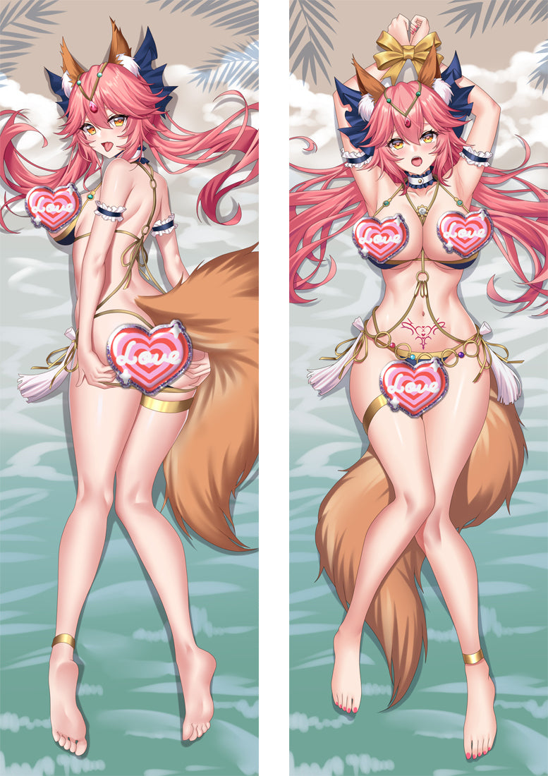 Tamamo no Mae with Double Sides Zipper to make love Anime Dakimakura Pillow Case image 0