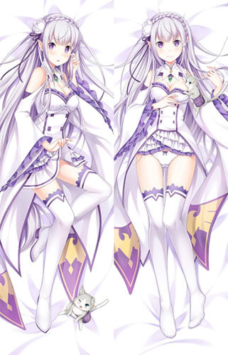 Re:Zero Emilia Anime Dakimakura Pillow Cover image 0