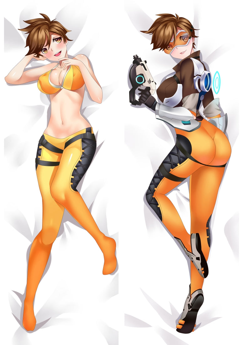 Overwatch Tracer Anime Dakimakura Hugging Pillow Cover image 0