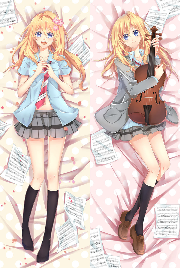 Your Lie In April Kaori Miyazono Anime Dakimakura Pillow Cover image 0