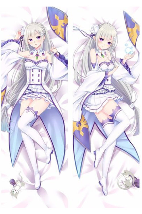Re:Zero Emilia Anime Dakimakura Body Pillow Cover image 0