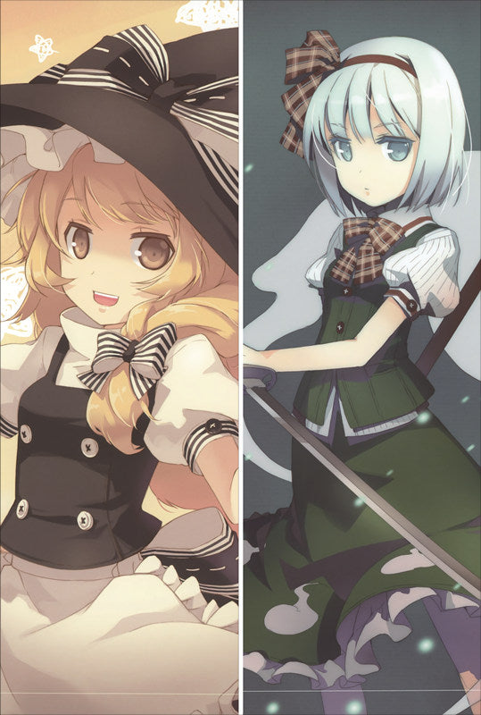 TouHou ProjectYoumu Konpaku & Kirisame Marisa Anime Dakimakura Waifu Pillow Case image 0