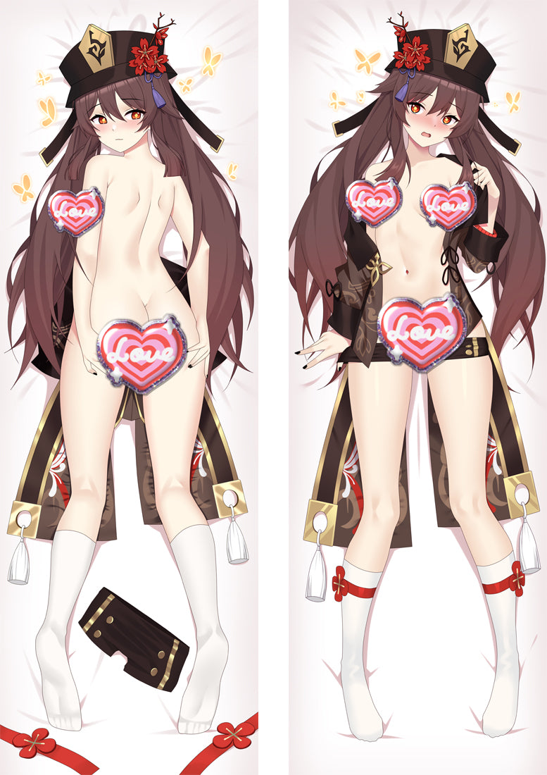Genshin Impact Hutao Naked Apart Legs With a Hole Sex Body Pillow Case image 0