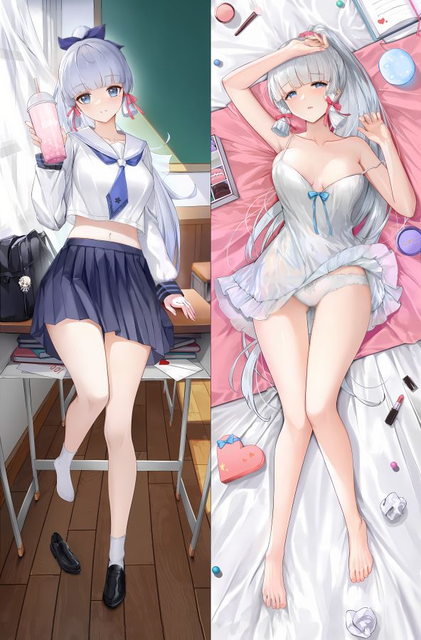 Genshin Impact Kamisato Ayaka Anime Dakimakura Naked Body Pillow Cover image 0