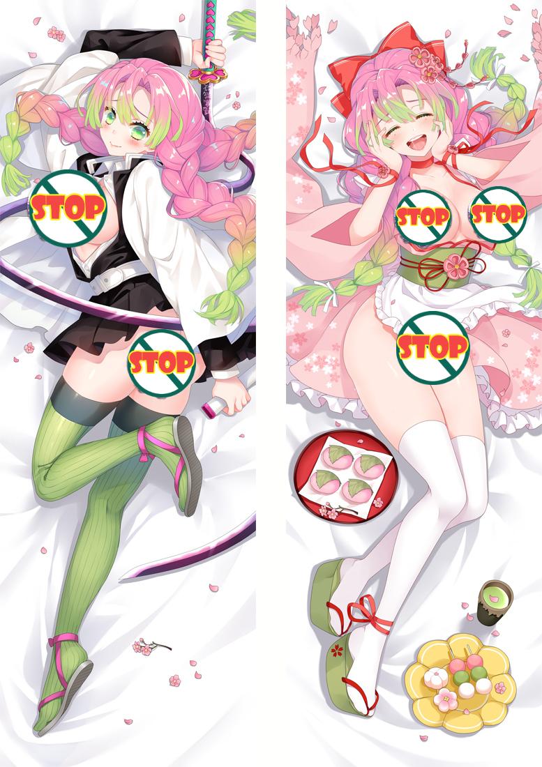 Demon Slayer: Kimetsu no Yaiba Kanroji Mitsuri Anime Dakimakura Body Pillow Cover image 0