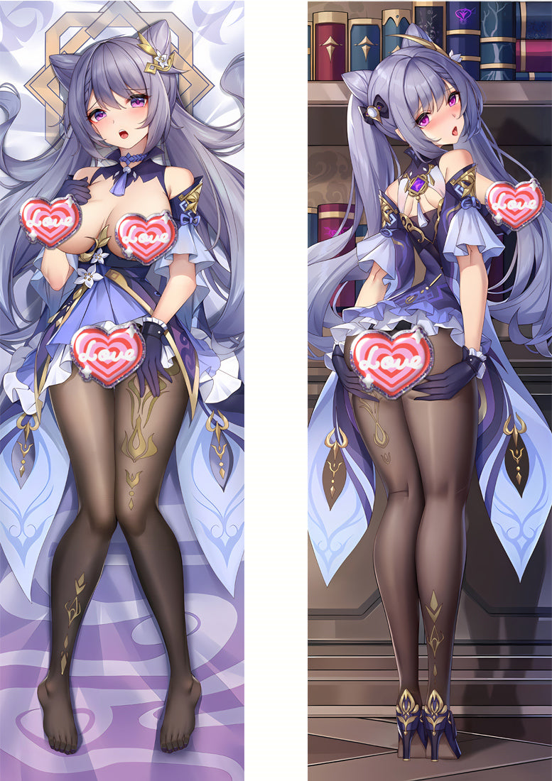 Keqing Genshin Impact with Double Sides Zipper to make love Anime Dakimakura Pillow Case image 0
