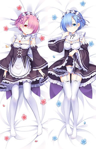 Re:Zero Rem Ram Anime Dakimakura Pillow Cover 66051 image 0