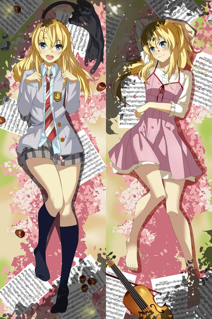 Your Lie In April Kaori Miyazono Anime Dakimakura Pillow Cover image 0
