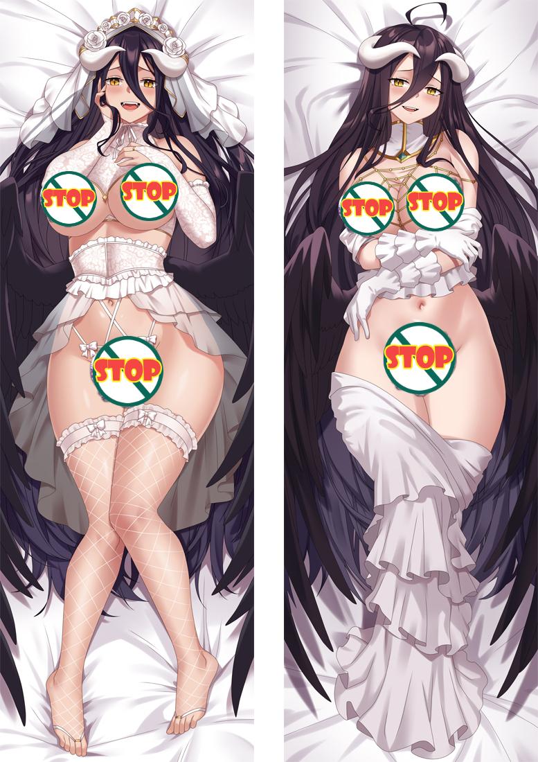 Albedo Overlord Anime Dakimakura Naked Body Pillow Cover image 0