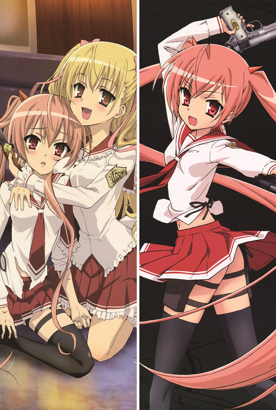 Aria the Scarlet Ammo Aria H. Kanzaki + Riko Mine Anime Dakimakura Waifu Pillow Case image 0