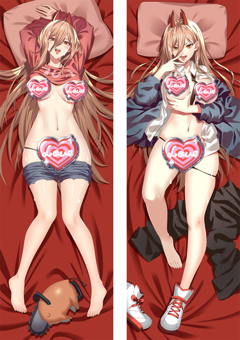 Power Chainsaw Man with Double Sides Zipper to make love Anime Dakimakura Pillow Case image 0