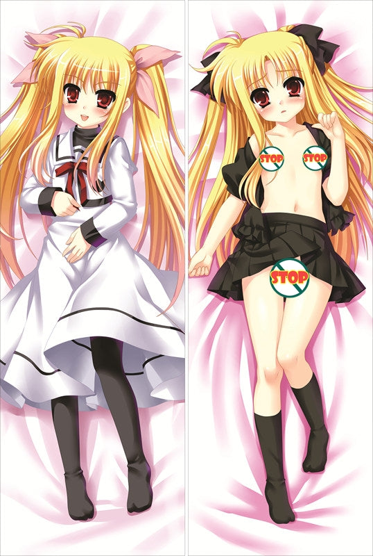 Magical Girl Lyrical Nanoha Fate Testarossa Anime Dakimakura Pillow Cover image 0