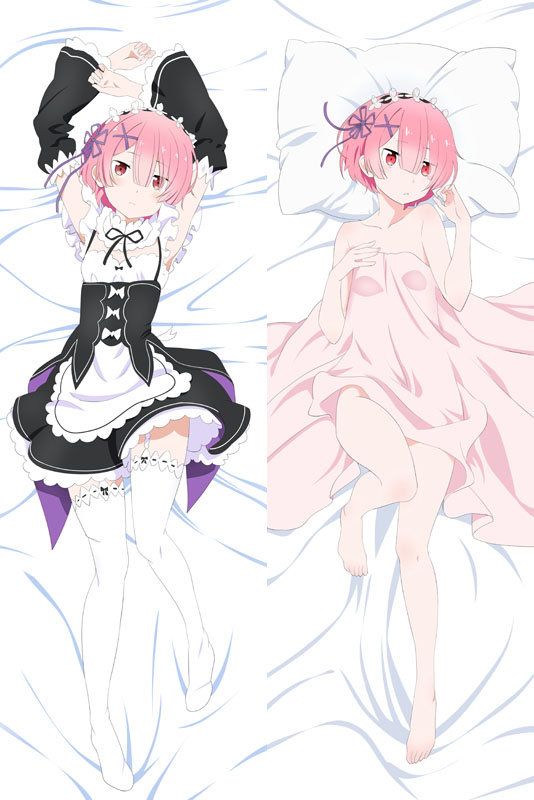 Re:Zero Ram Anime Dakimakura Body Pillow Cover71022 image 0