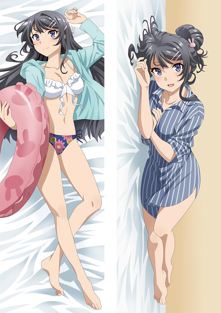 Rascal Does Not Dream of Bunny Girl Senpai Sakurajima Mai Anime Dakimakura Pillow Cover image 0