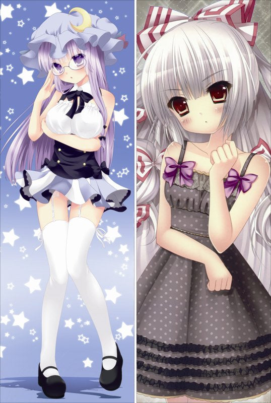 TouHou ProjectPatchouli Knowledge &amp; Fujiwara no Mokou Anime Dakimakura Waifu Pillow Case image 0