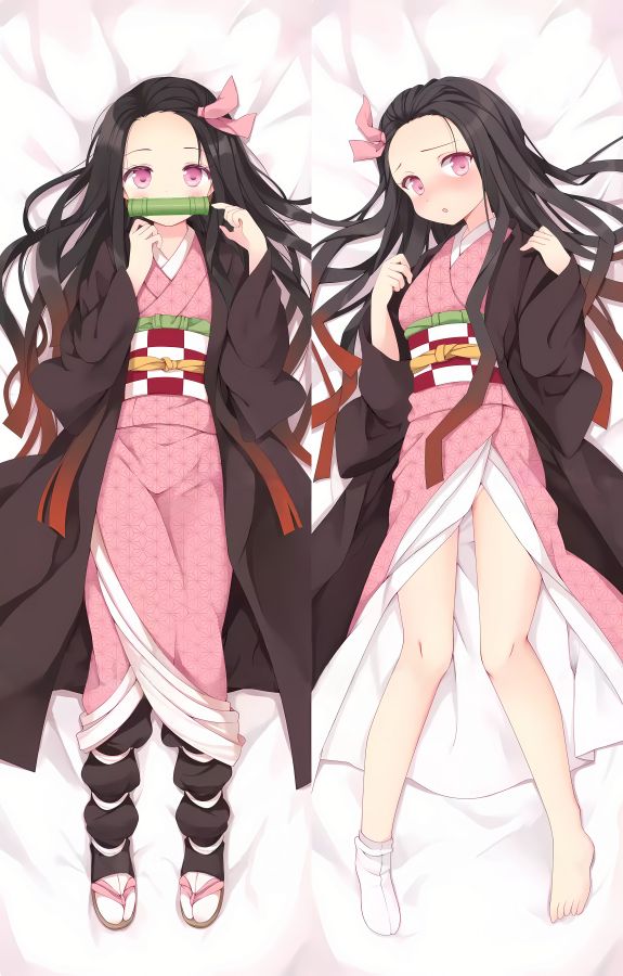Demon Slayer: Kimetsu no Yaiba Kamado Nezuko Anime Dakimakura Girl Body Pillow Cover image 0