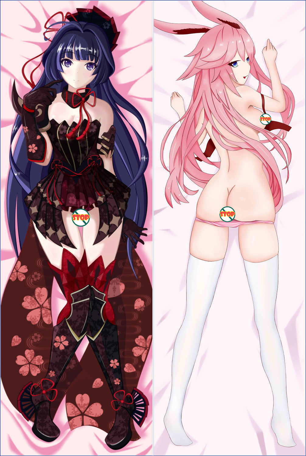 Collapse Gakuen Yae Sakura&amp;Raiden Mei Anime Dakimakura Pillow Cover image 0