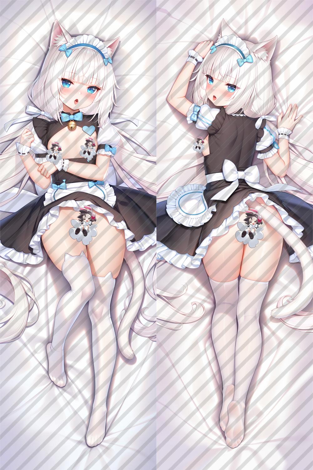 Nekopara Vanilla Anime Dakimakura Naked Body Pillow Cover image 0