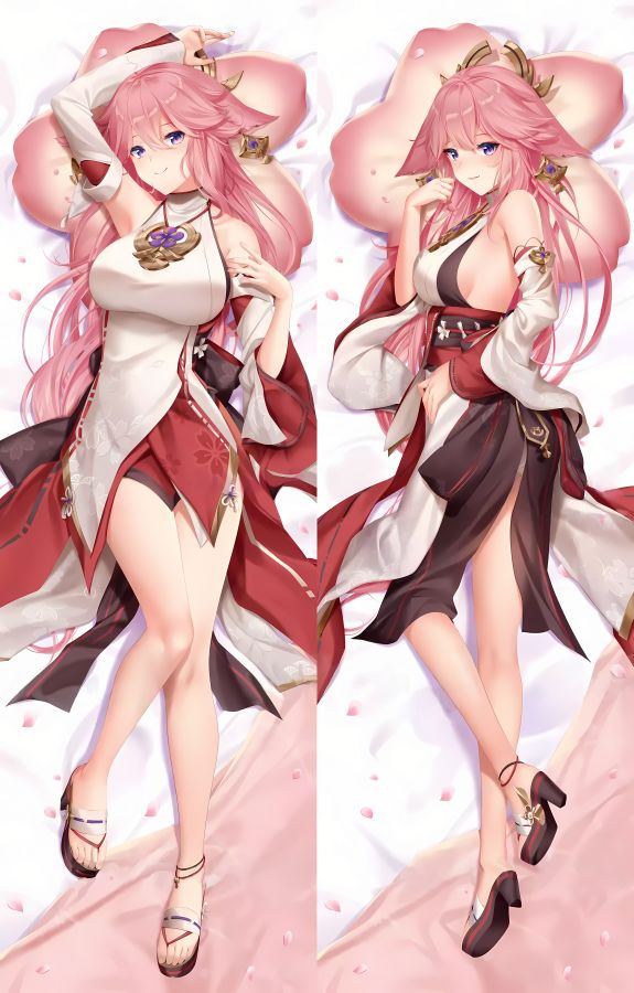 Genshin Impact Yae Miko Anime Dakimakura Girl Body Pillow Cover image 0