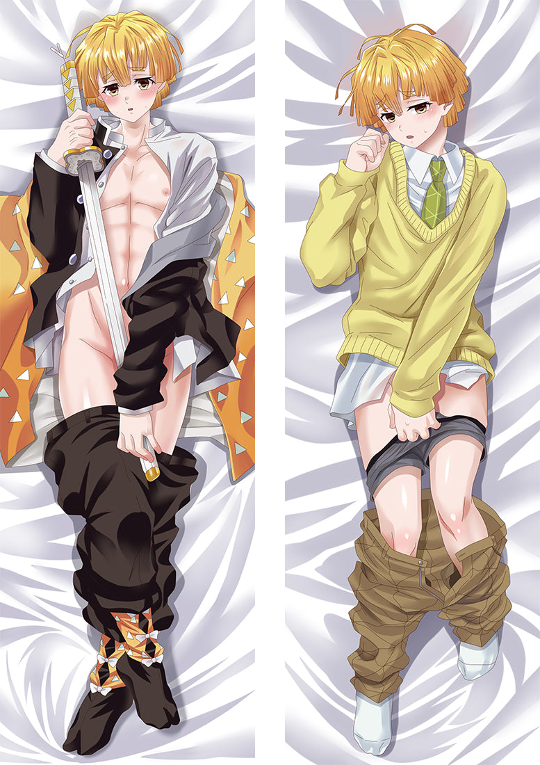 Demon Slayer: Kimetsu no Yaiba Agatsuma Zenitsu Anime Dakimakura Pillow Cover image 0