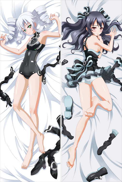 Hyperdimension Neptunia Black Heart + Noire Anime Dakimakura Body Pillow Cover image 0