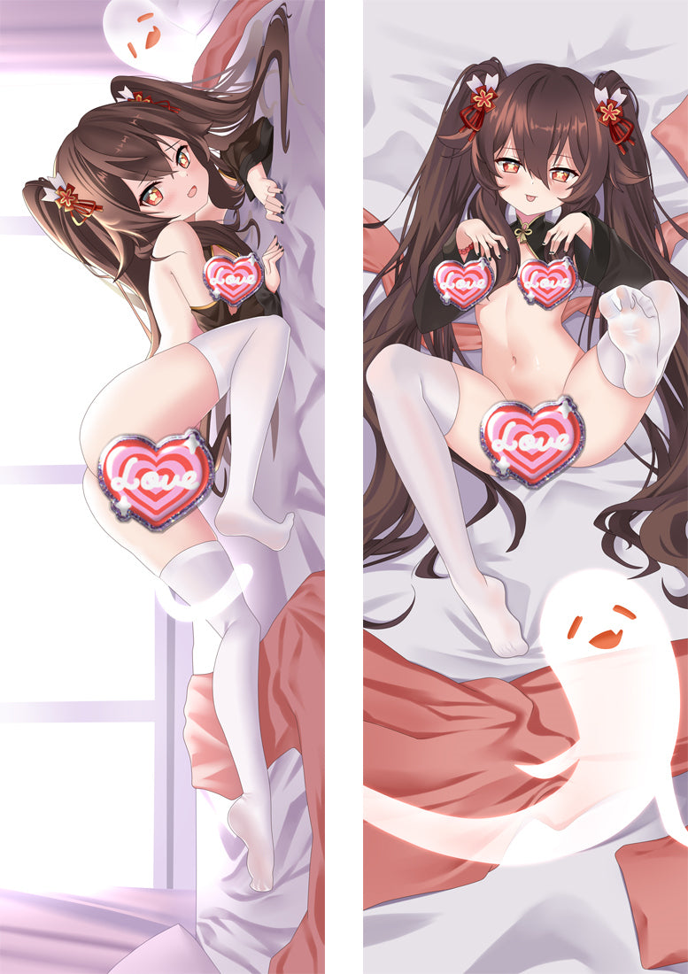 Hutao Genshin Impact Hentai with Double Sides Zipper to make love Anime Dakimakura Pillow Case image 0