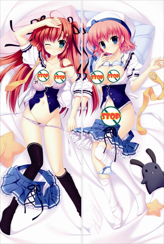 Yuyukana -Under the Starlight- Honoka Takasaki + Risa Himezono Anime Dakimakura Japanese Pillow Cover image 0
