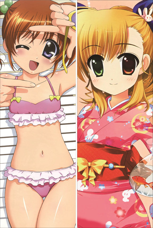 Magical Girl Lyrical Nanoha Fate Testarossa + Nanoha Takamachi Anime Dakimakura Pillow Cover image 0