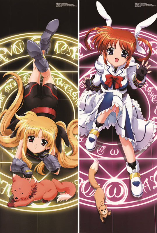 Magical Girl Lyrical Nanoha Fate Testarossa + Nanoha Takamachi Anime Dakimakura Body Pillow Cover image 0