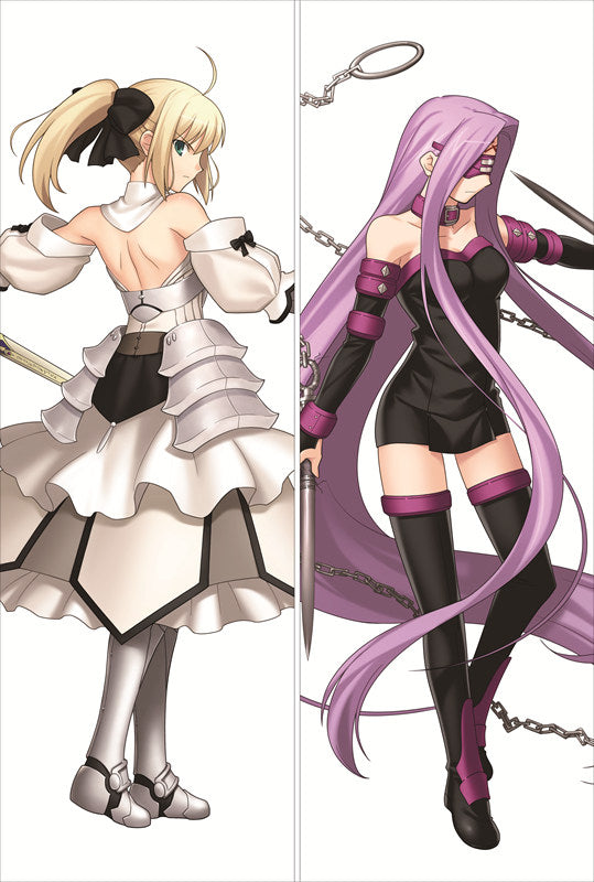 Fate stay night Saber + Rider Anime Dakimakura Pillow Cover image 0