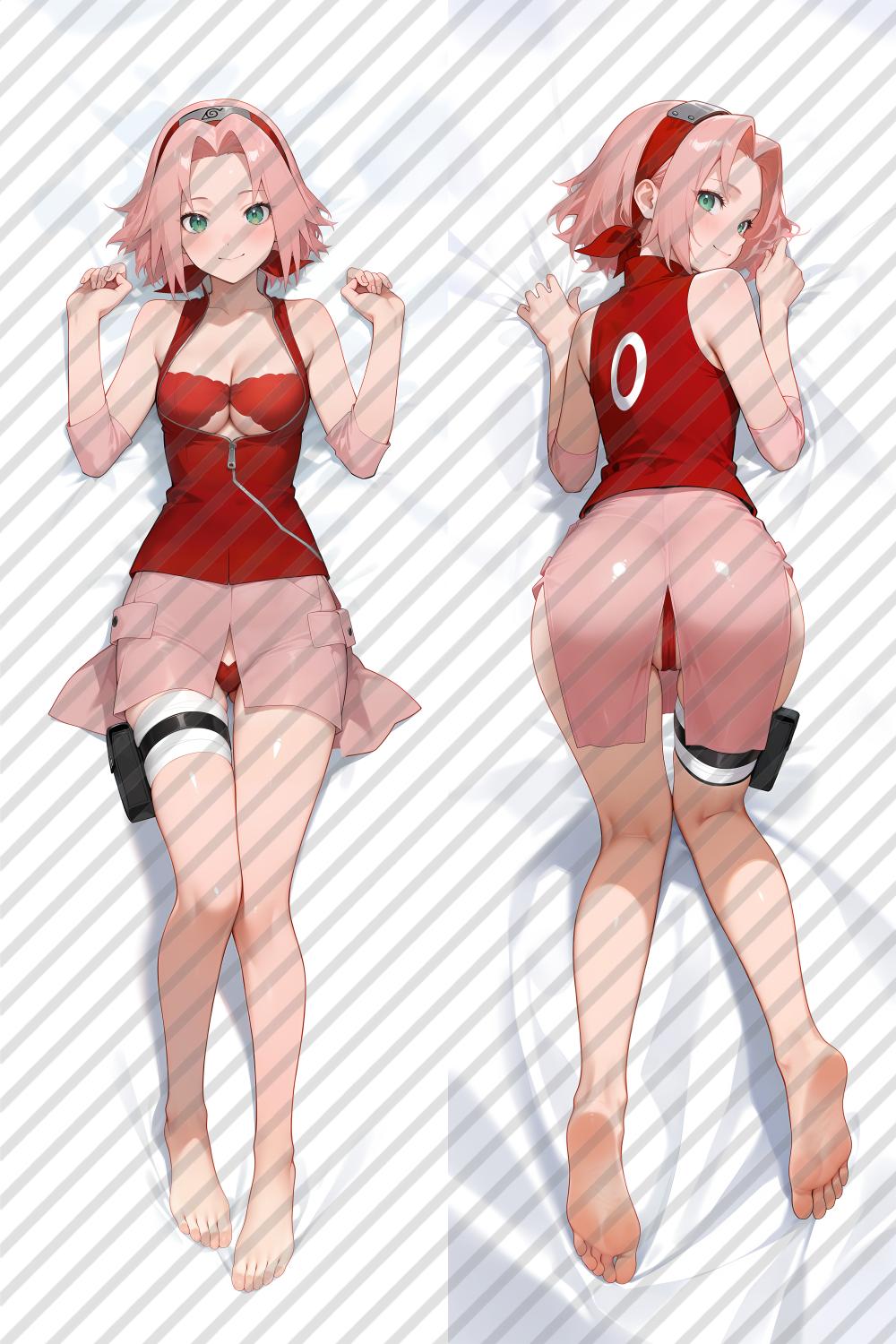 Naruto Sakura Haruno Anime Dakimakura Girl Body Pillow Cover image 0