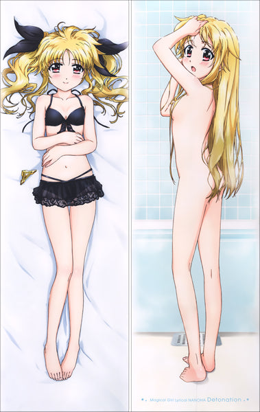 Magical Girl Lyrical Nanoha Fate Testarossa Anime Dakimakura Pillow Cover image 0