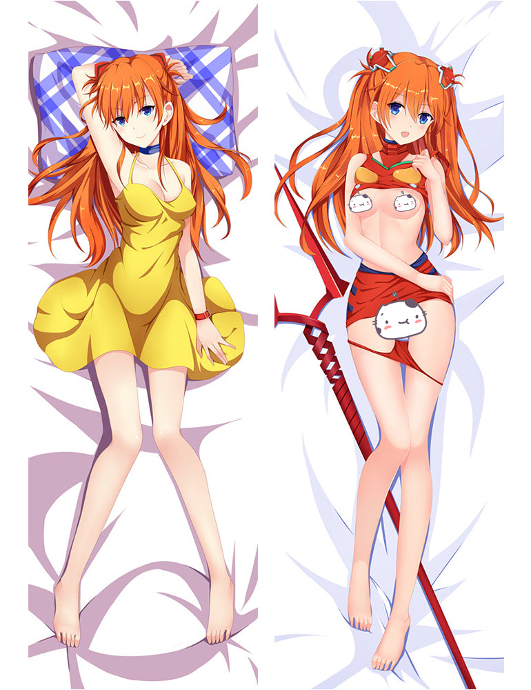 Neon Genesis Evangelion EVA Asuka Langley Soryu Anime Dakimakura Pillow Cover image 0