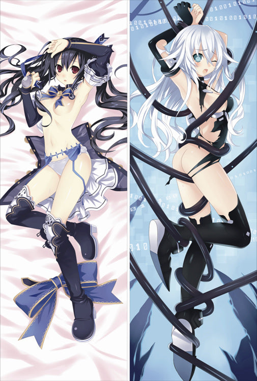 Hyperdimension Neptunia Black Heart + Noire Anime Dakimakura Body Pillow Cover image 0