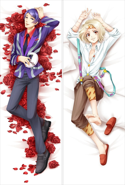 New Anime Tokyo Ghoul Shuu Tsukiyama&amp;JUZO SUZUYA / REI Dakimakura Bed Hugging Body Pillow Case image 0