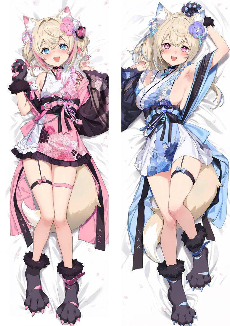 Virtual Youtuber Fuwawa Abyssgard &amp; Mococo Abyssgard Anime Dakimakura Body Pillow Cover image 0