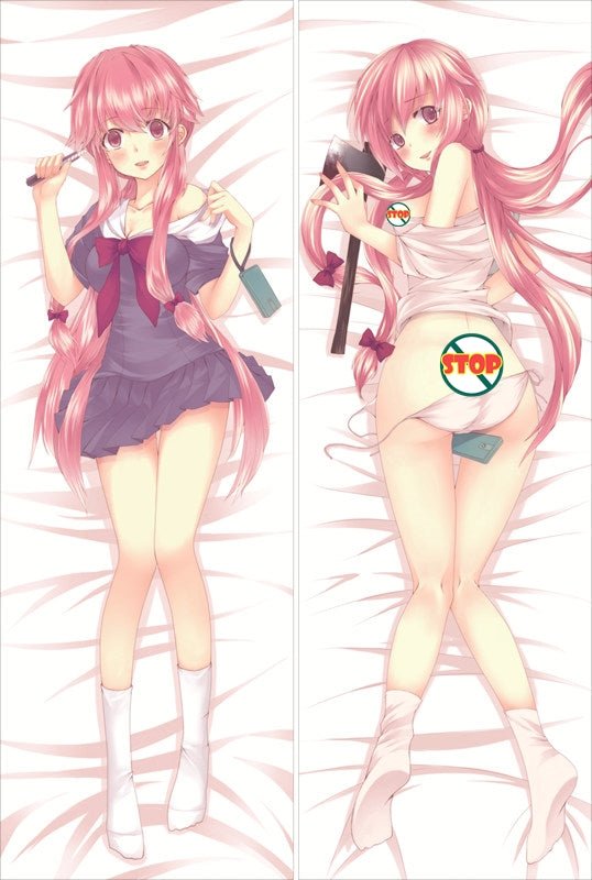 Future Diary Yuno Gasai Anime Dakimakura Japanese Pillow Cover image 0