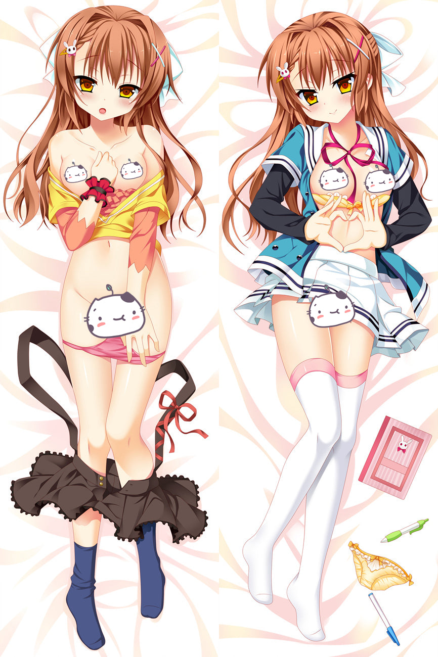 Brown Haired Lady Anime Dakimakura Pillow Cover image 0