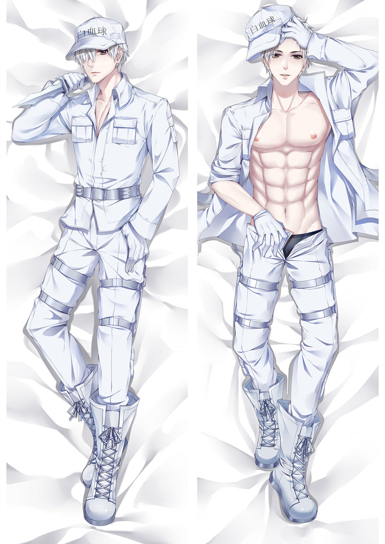 Cells at Work! White Blood Cell Anime Dakimakura Pillow Cover image 0
