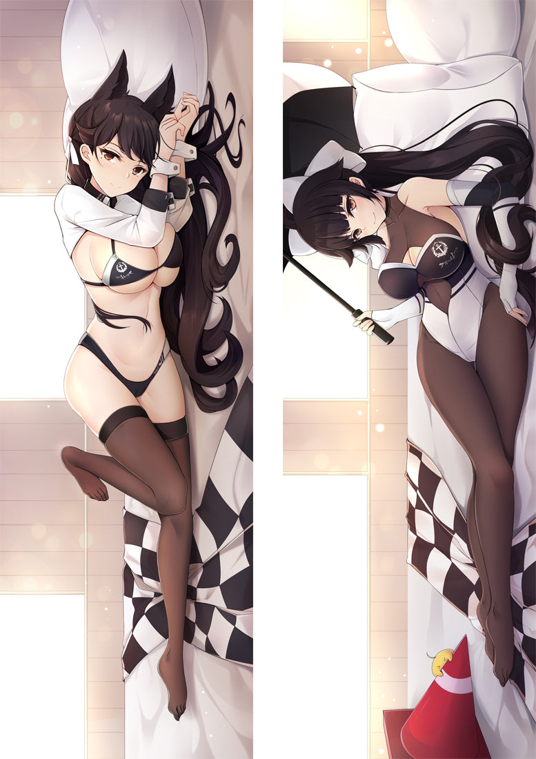Azur Lane Takao&amp;Atago Racing Suits Anime Dakimakura Pillow Cover image 0