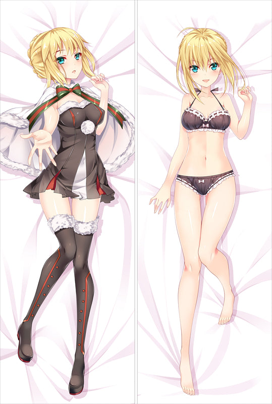 Fate Grand Order Saber Santa Alter Anime Dakimakura Pillow Cover image 0