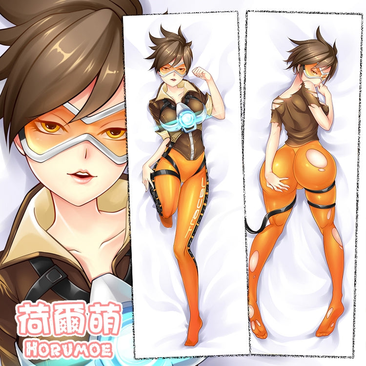Overwatch Tracer Anime Dakimakura Hugging Pillow Cover image 0