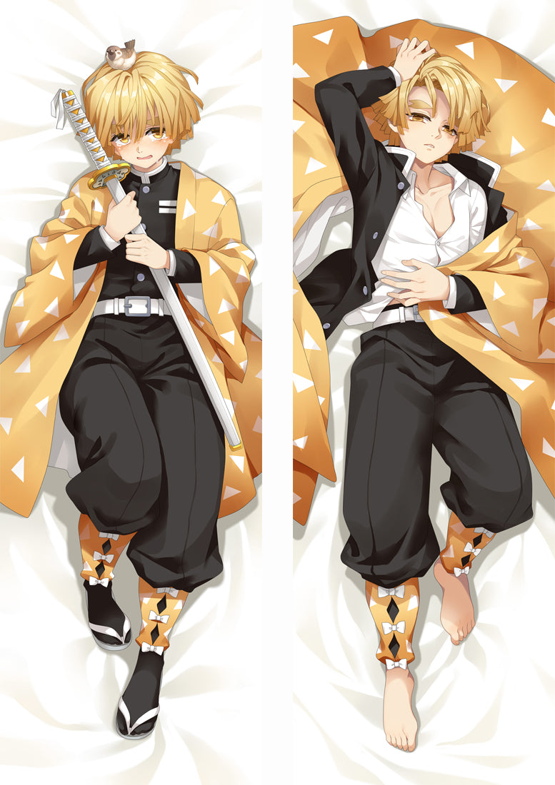 Demon Slayer: Kimetsu no Yaiba Agatsuma Zenitsu Anime Dakimakura Pillow Cover image 0
