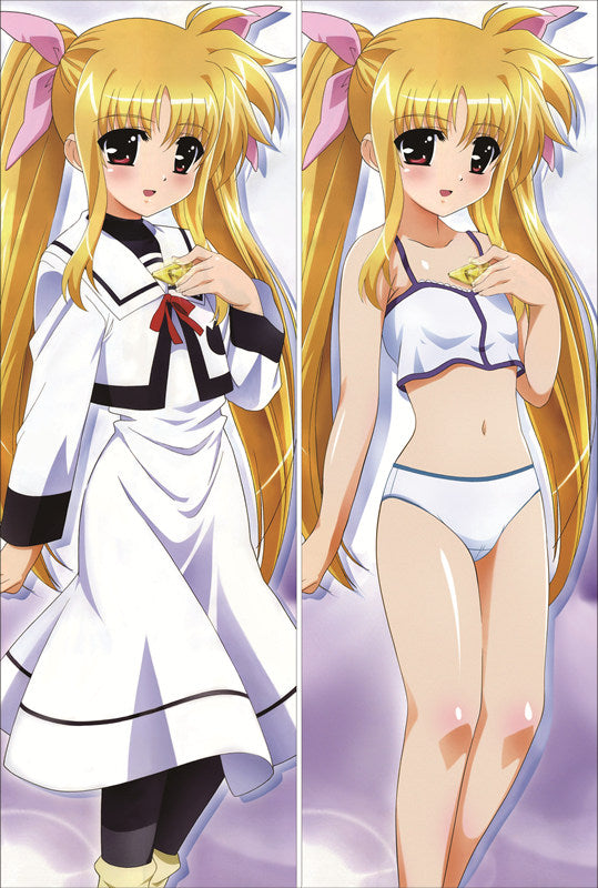 Magical Girl Lyrical Nanoha Fate Testarossa Anime Dakimakura Pillow Cover image 0