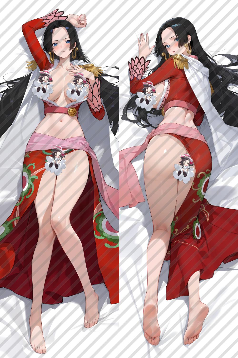 One Piece Boa Hancock with Double Sides Zipper to make love Anime Dakimakura Pillow Case image 0