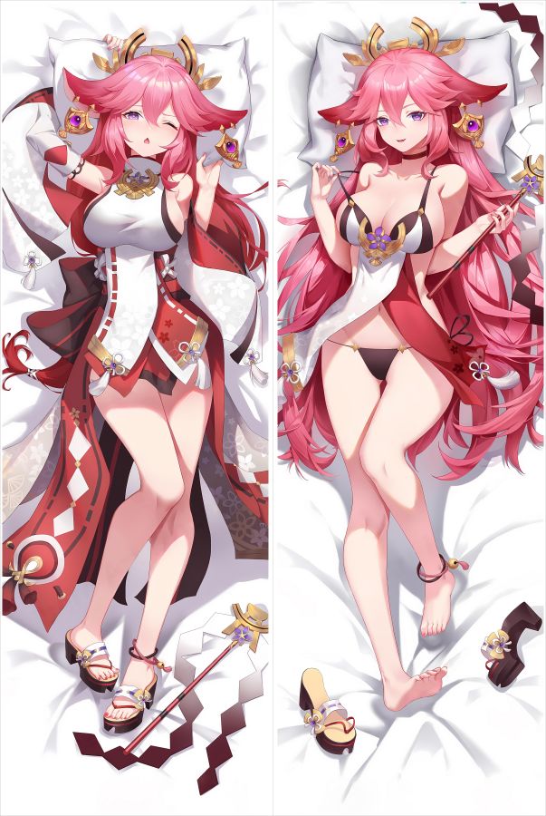 Genshin Impact Yae Miko Anime Dakimakura Girl Body Pillow Cover image 0